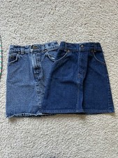 Vintage Little Levi  s Denim Jean Skirt Lot Girls USA Acid Wash Dark Wash