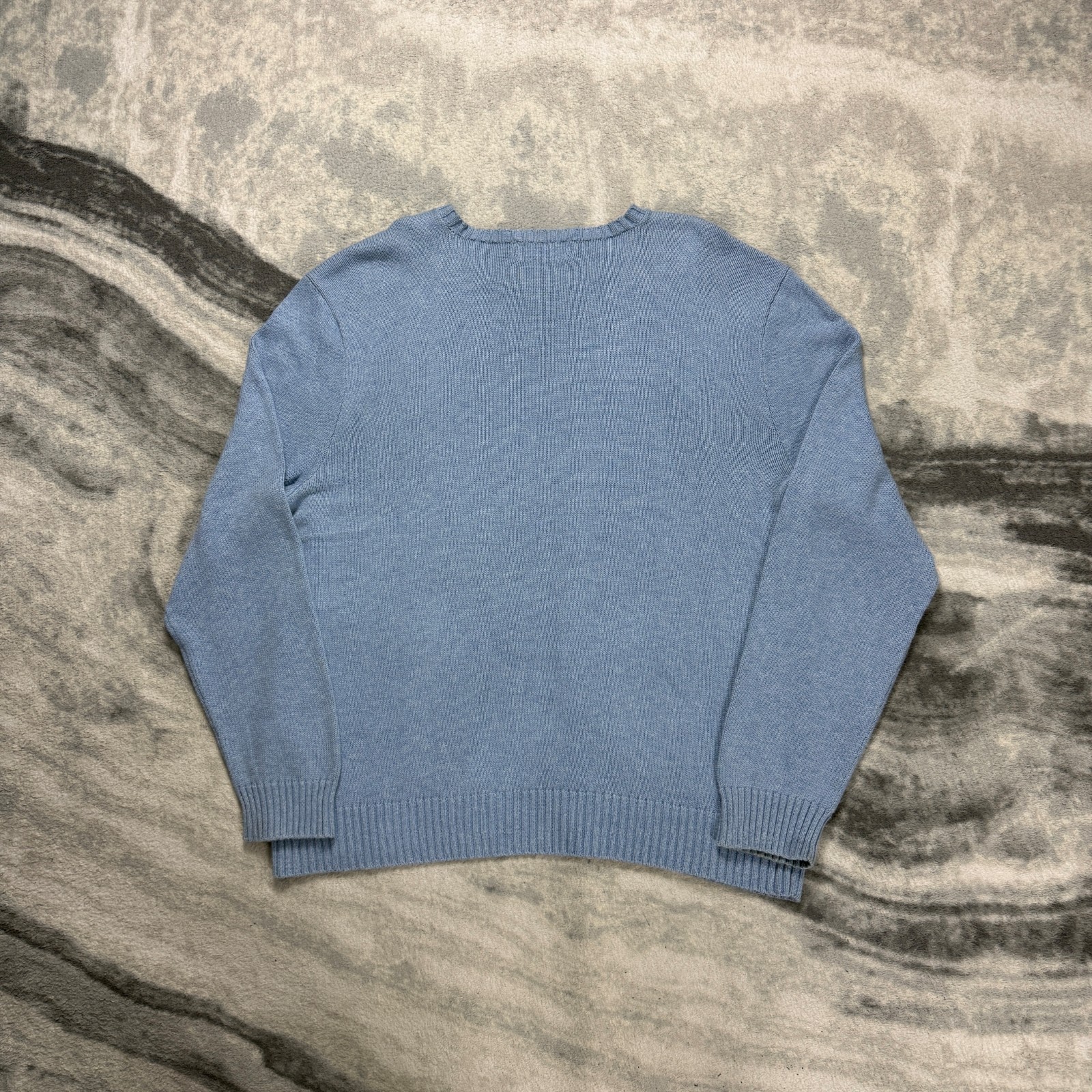 Vintage Ralph Lauren Polo 1990's Heavy Blue Size XL Crew Neck Knitted Jumper image 8