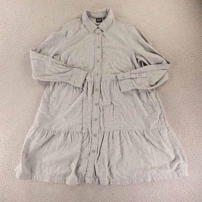GAP Dress Womens S Gray Cotton Gap shirt dress tiered