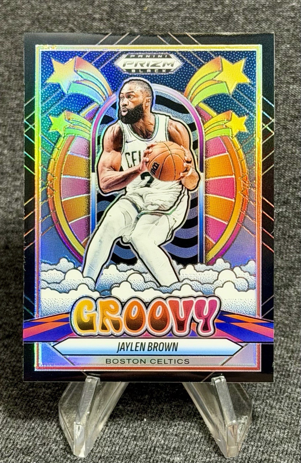 Jaylen Brown 2024-25 Panini Prizm Black Groovy #2 SSP Case Hit
