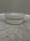 Pyrex 473 2 QT Town Country Casserole Dish with Lid Geometric Pattern Vintage
