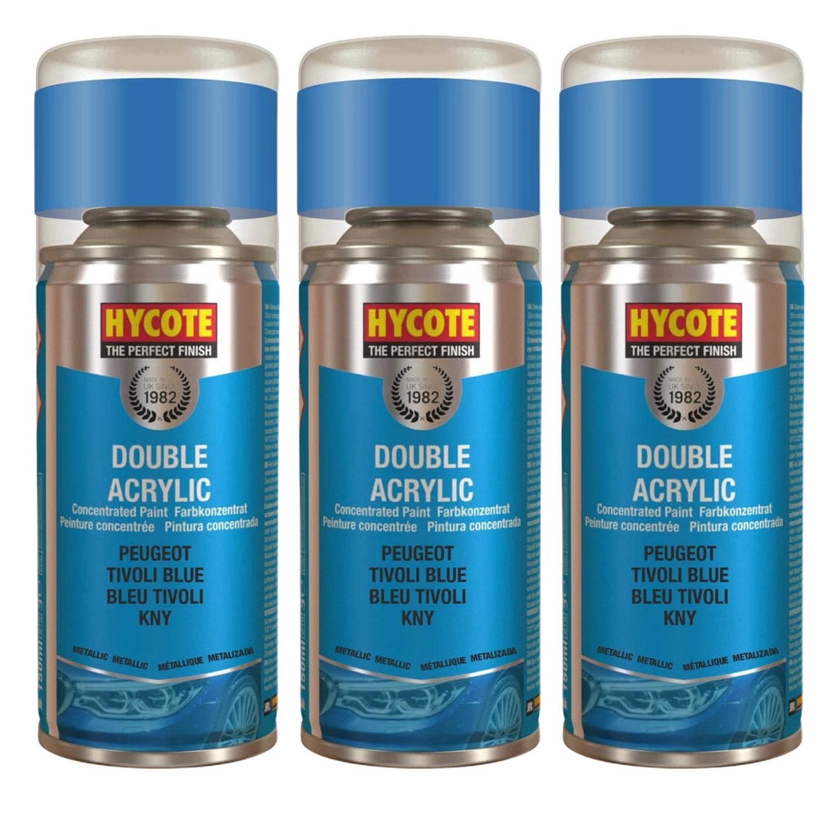 Hycote Colour Spray Paint XDPG705 Peugeot Tivoli Blue (Metallic) 150ml