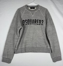 Dsquared2 Sweatshirt Men  s Small Gray Crew Neck Logo Print Spellout Pullover