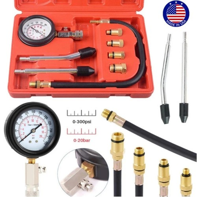 #ad #ad 8Pcs Petrol Engine Cylinder Compression Tester Kit Gauge Tool For Automotive USA $15.96