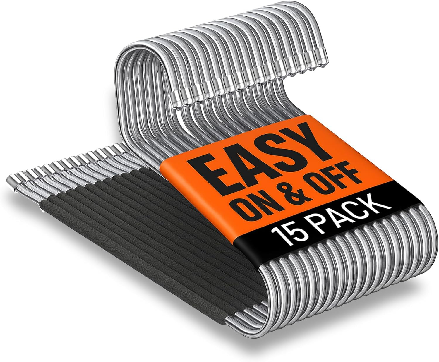 Pants Hangers for Men- 15 Metal Pant Hangers Non Slip Open Ended Trouser Hanger