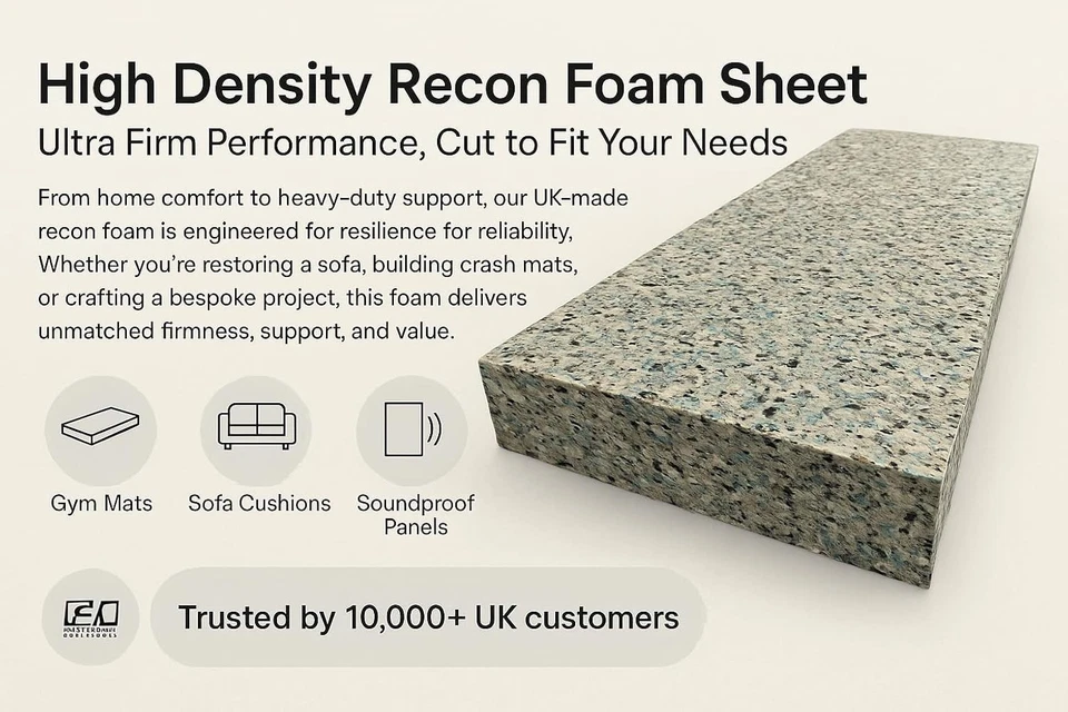 Extra Firm Foam Heavy Duty cut to size Recon foam 6lb - ALL SIZES CUT TO SIZE - Image 3 of 4