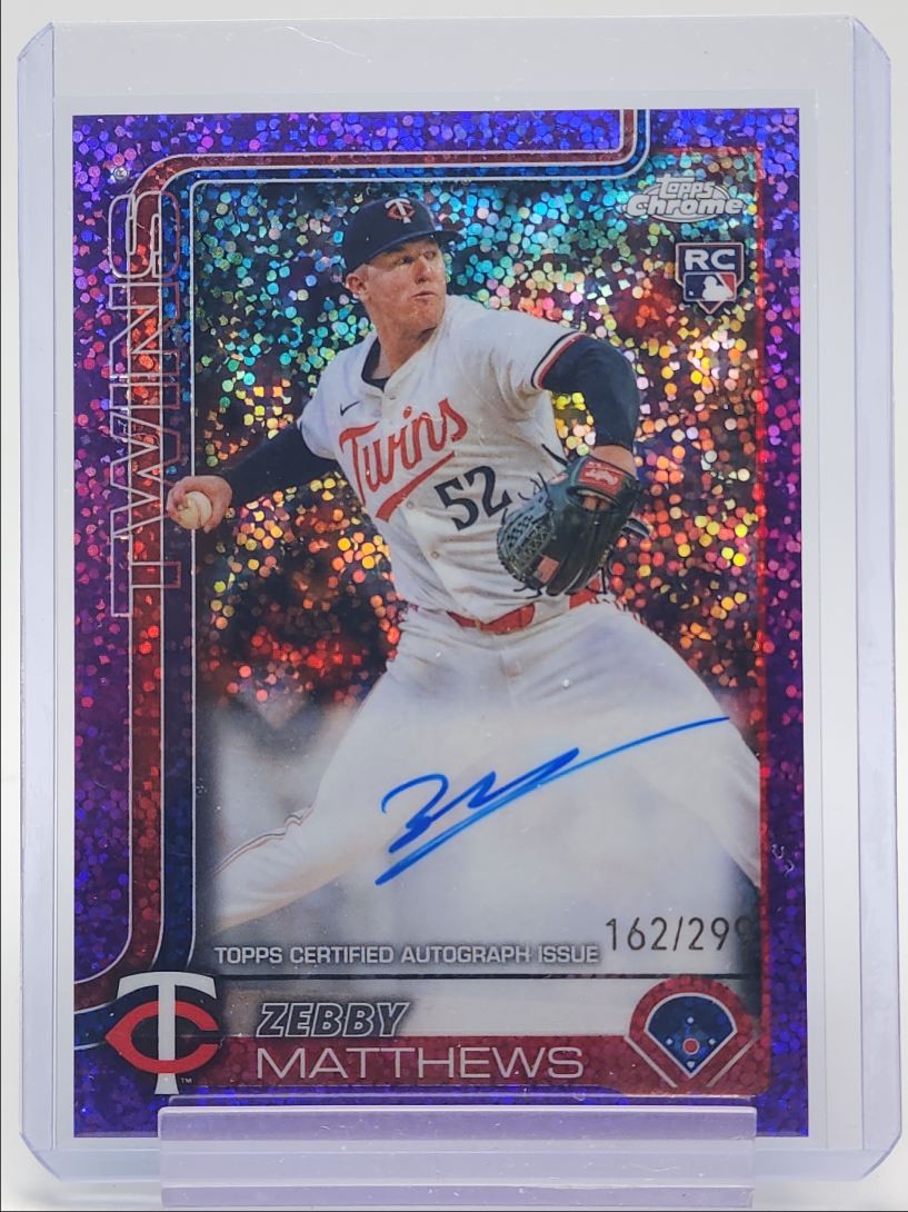 ZEBBY MATTHEWS 2025 TOPPS CHROME ROOKIE PURPLE SPECKLE RC AUTO /299 Q2491