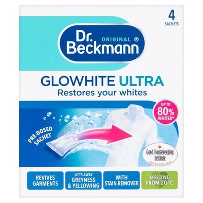 Dr Beckmann Glowhite Ultra Pre-Dosed Laundry Sachet, Stain Remover - 4 Sachets