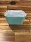 VNTG PYREX Turquoise Robin Egg Blue 501  w/ Lid  Fridge Refrigerator Box 1950s