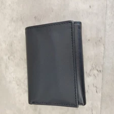 Buxton Oily Kid Trifold Wallet Mens Black Leather Slim Billfold Credit Card