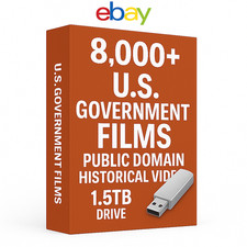 8,000 U.S. Government Films   1.5TB Drive   Public Domain Historical Video