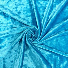 Samantha TURQUOISE Polyester Stretch Crushed Velvet Fabric by the Yard for Bows