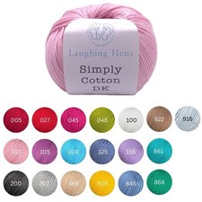 Simply Cotton DK Yarn 100% Double Knit Crochet Lightweight Knitting Wool 50g