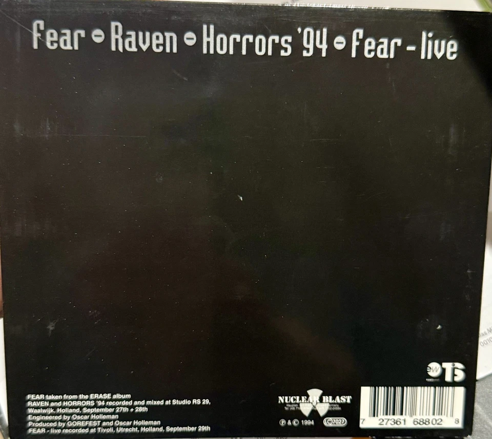 Gorefest “Fear” 1994 • NEW • Entombed Asphyx Bolt Thrower Obituary Benediction  - Bild 3 von 3