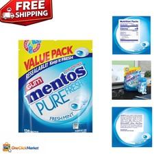 120 Pieces Pure Fresh Sugar-Free Mint Chewing Gum with Xylitol in Resealable Bag