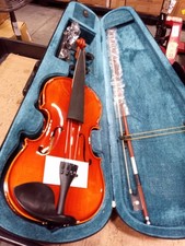 Hand Carved 4/4 Violin Stradi Model Flame Maple  Spruce with Case and Bow