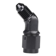 Female to Male Flare 45 Degree Elbow Swivel Fitting 3AN Black - 45 Degree