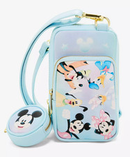 Loungefly Crossbody Purse Bag: MICKEY & FRIENDS Blue Coin Purse Daisy Minnie