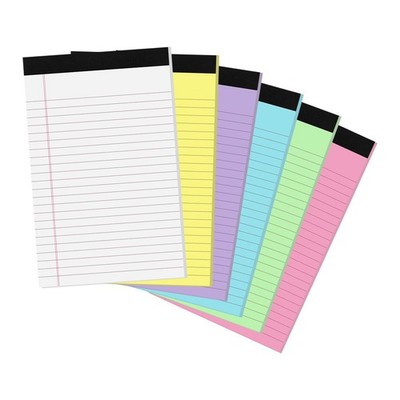 Thboxes 6 Packs Legal 5 x 8 Inch, White, Pink, Blue, Green, Purple, Yellow 