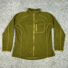 Duluth Trading Co Jacket Mens Large Green Fleece Full Zip Chest Pocket Hiking
