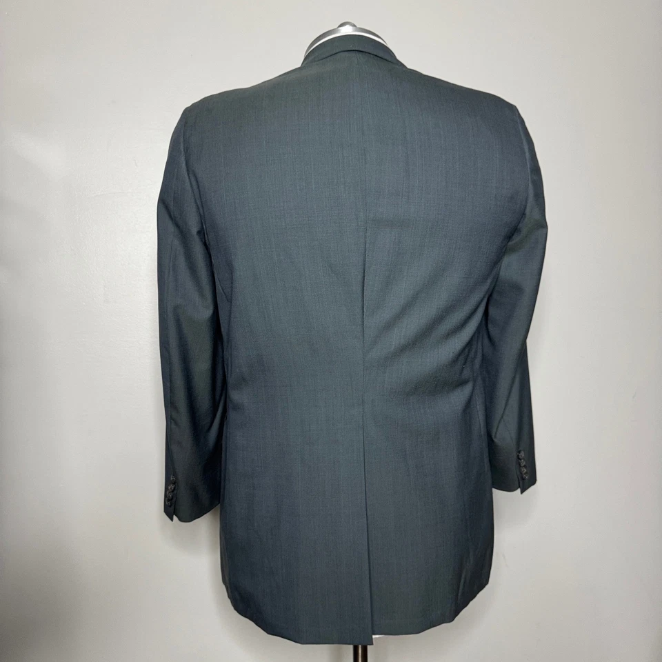 Southwick H. Stockton Hombres 42R 34W Verde Gris Lana Dos Piezas Traje Chaqueta Pantalones Foto 3 de 4