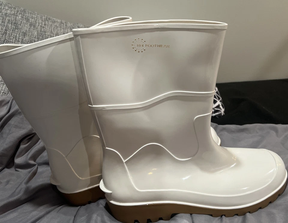 RDI Footwear Rubber Boots Men’s Size 10 Women’s Size 12 White New No Box - Image 4 of 4