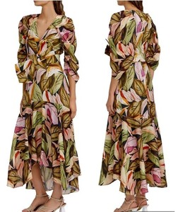 chinese dress ladies Chardae Long Sleeve Mesh Midi Dress Floral Pink