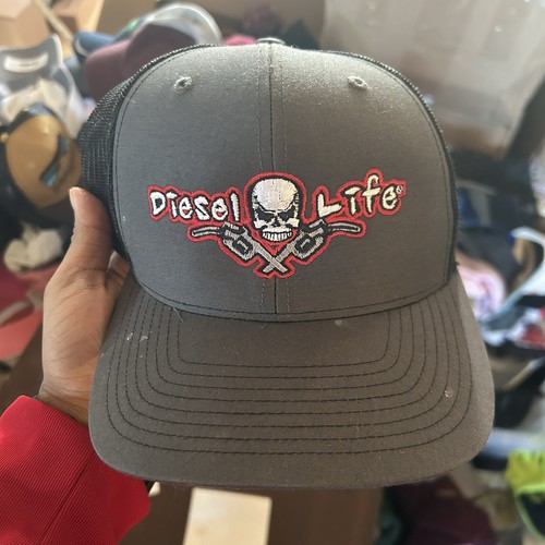 Diesel Life Hat Black Gray Snapback Cap Mesh Trucker  ~