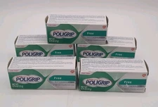 Lot of 5 Trial Size 0.75 oz. SUPER Poligrip Denture Adhesive Cream Zinc Free 