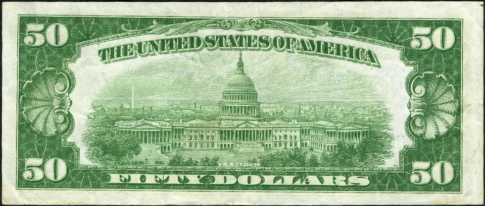 FR. 2101 H $50 1928-A Federal Reserve Note St. Louis H-A Block VF+ - Image 3 of 3