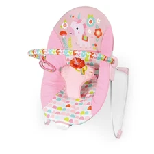 Bright Starts Vibrating Infant Baby Bouncer with Toys, Fantasy Unicorn