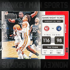 2021-22 Contenders - Trae Young - GAME NIGHT TICKET #3 HAWKS MINT