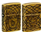 Amaziing Double Sided Brass Armor Deep Carved Flame  Zippo Lighter