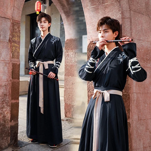 Männer Drachen Muster Kleidung chinesischer Stil traditionelles Hanfu altes Kostüm - Bild 11 von 33
