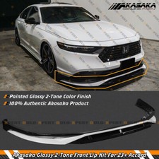 Akasaka 2-tone Pearl White Black Front Bumper Lip Kit For 2023-2026 Honda Accord Akasaka 2-tone Pearl White Black Front Bumper Lip Kit For 2023-2026 Honda Accord