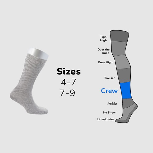 Cosyfeel® Women Loose Diabetic Crew Socks 4-Pack Bamboo Durable Seamless Toe - Picture 51 of 96