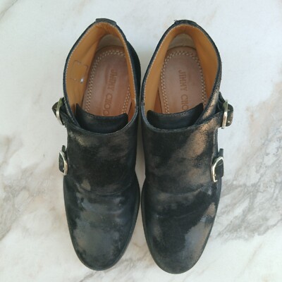 Jimmy Choo Double Monk Waxed Suede Chukka Boots Men display picture 1