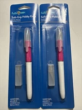 Soft Grip Hobby Knife With 4 Blades And A Case Lot Of 2