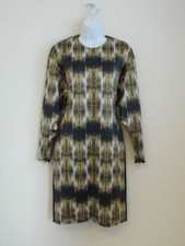 NWT CELINE Black Multi Color Silk Wool Dolman Sleeve Dress 44/12