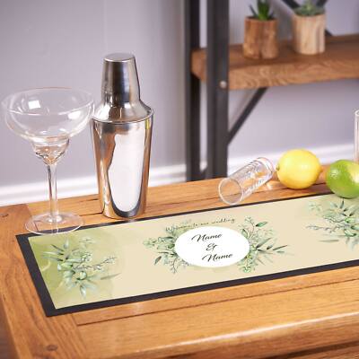 Custom Wedding Day Bar Mat Personalised Table Decoration Wedding Bar Runner