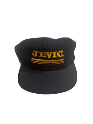 JEVIC Snapback Adult Baseball Ball Cap Hat USA Vintage Navy Blue Yellow