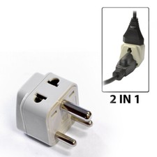 4-PCS  2 in 1 India Travel Adapter Plug - US to IN Type D - Universal Grounded