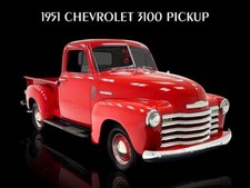1951 Chevrolet 3100 Pickup Truck in Red NEW METAL SIGN: 12x16 Free Shipping