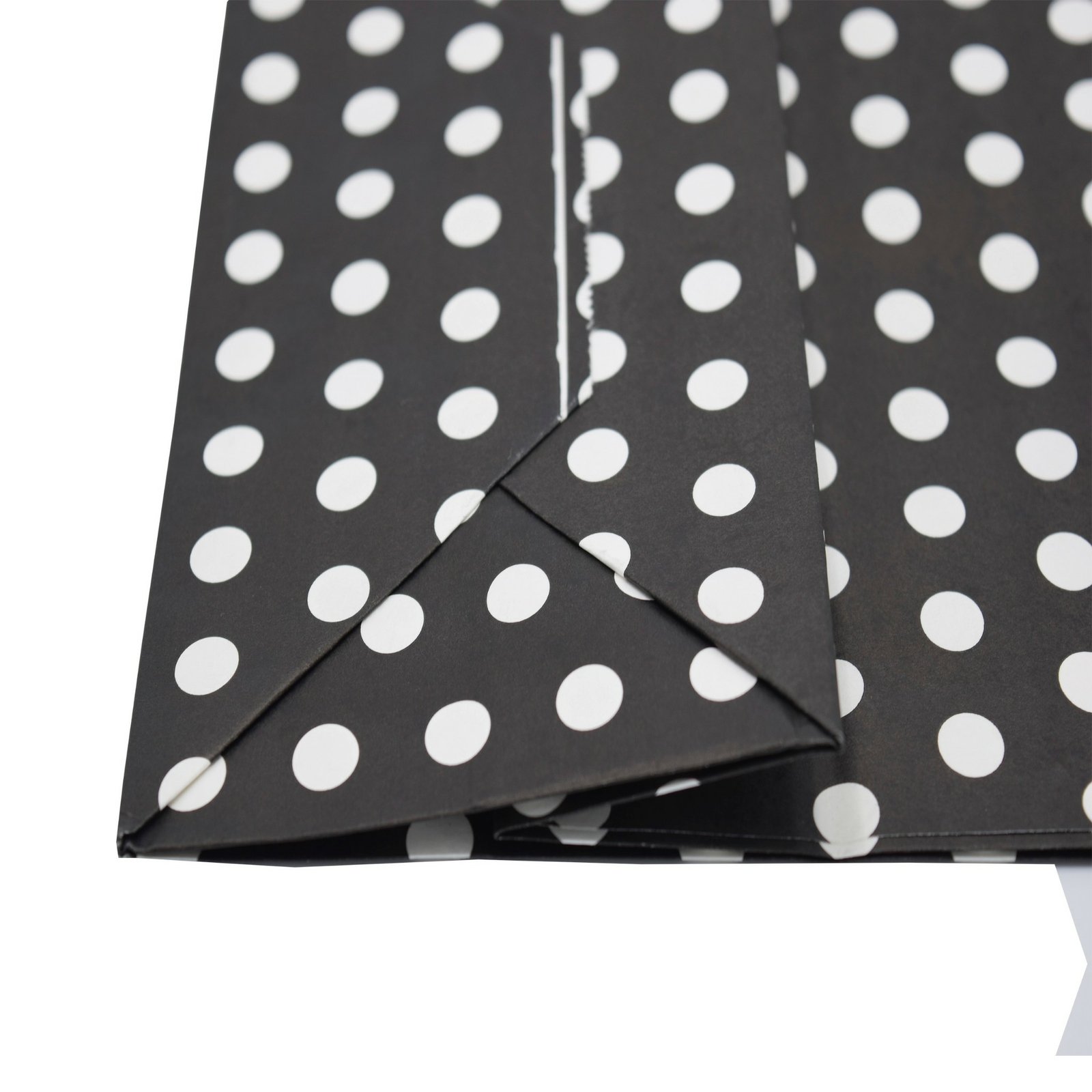 Pack of 12 White Polka Dot Design Gift Bags 21x11x27cm (Black)