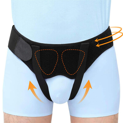 Adjustable Hernia Support Belt Truss Inguinal mit 2 abnehmbaren Kompressionspads