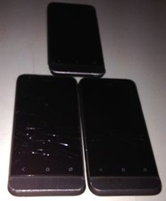 Lot of 3 HTC One V 4GB Gray Unknwon Carrier Smartphone Cracked Glass and other
