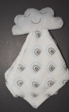 HB Hudson Baby White Gray Blue Cloud Security Blanket Lovey Plush