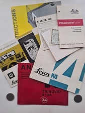 4 Vintage LEICA  Camera Binocular Instruction Booklet Papers Lot