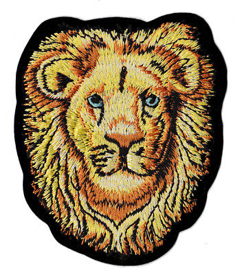 Aufnäher Patch Löwenkopf Raubtier Patch Thermoaufkleber bestickt