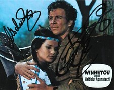 Götz George Uschi Glas Foto mit orig. Unterschriften Karl May Winnetou Halbblut
